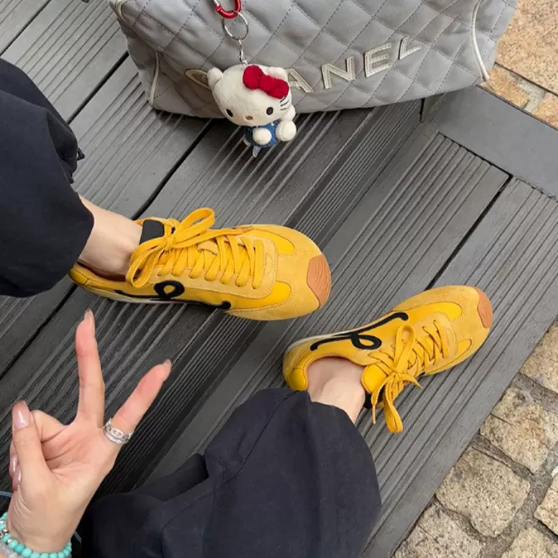 牛皮版王一博同款内增高歪头系带休闲运动小白鞋百搭阿甘鞋板鞋女
