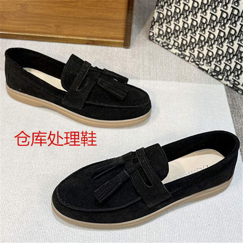 软底豆豆鞋女2025年春季新款一脚蹬懒人单鞋休闲百搭乐福鞋平底43|undefined