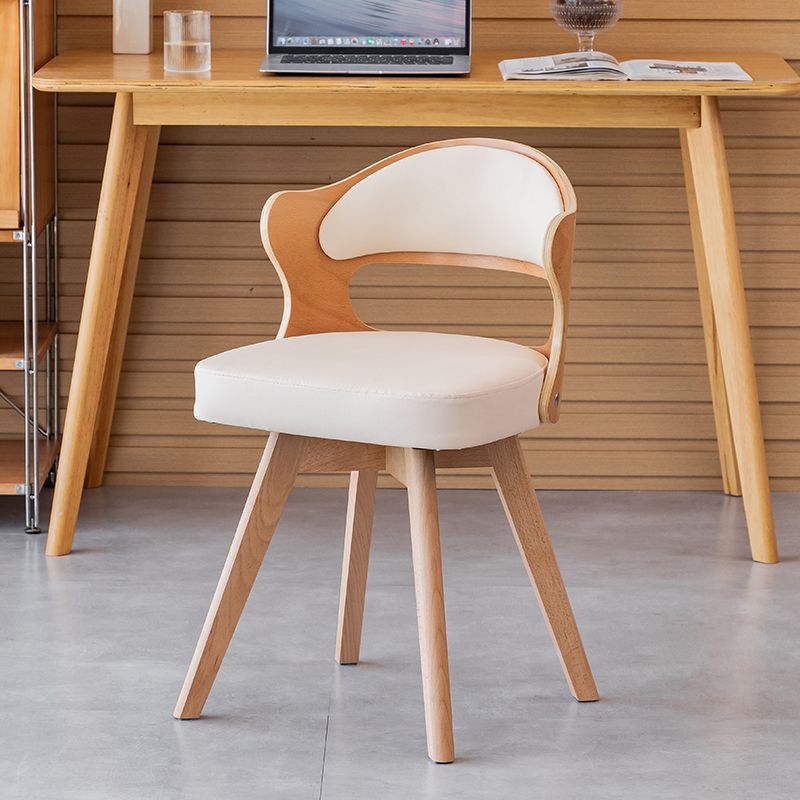 Solid Wood Rotating Leisure Chair Backrest Home Office Computer Chair Scandinavian Student Study Desk Chair Restaurant Dining Chair