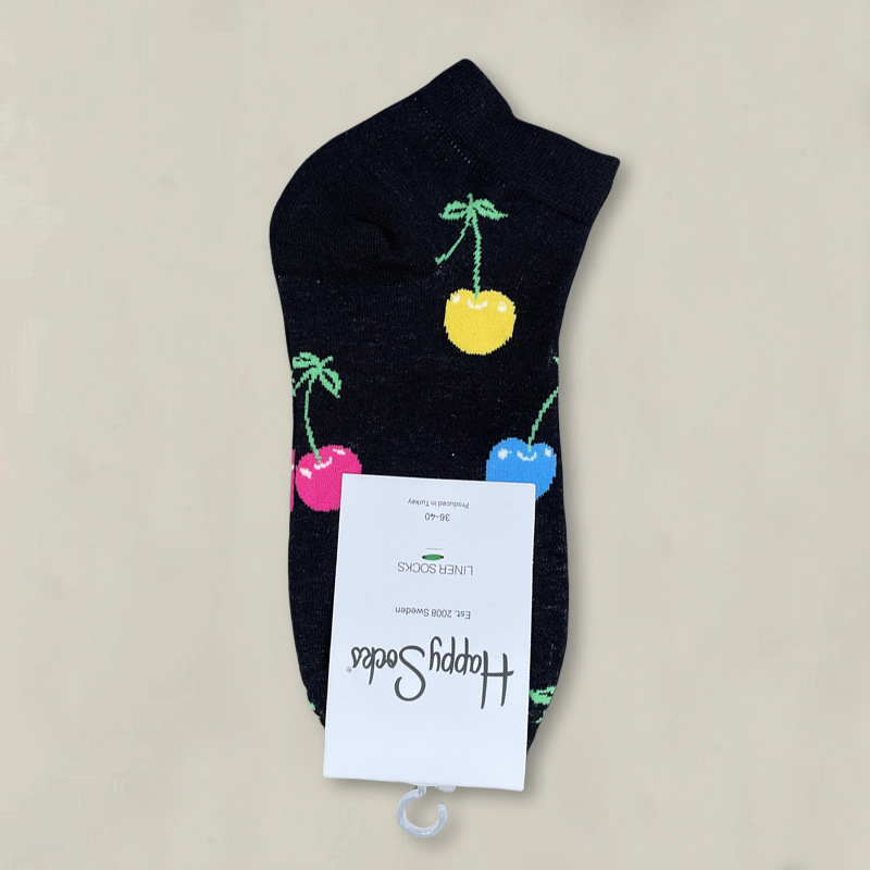 HappySocksハイスキンのショートソックスの漫画の浅い口の低い女性のスウェーデンのファッションのタイプのソックスの春夏のカラー