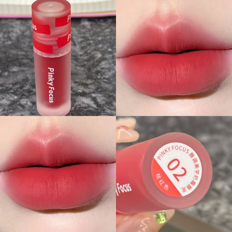 PinkyFocus粉雾哑光奶霜唇泥26色唇釉丝绒显色持久口红跨境唇彩女|undefined