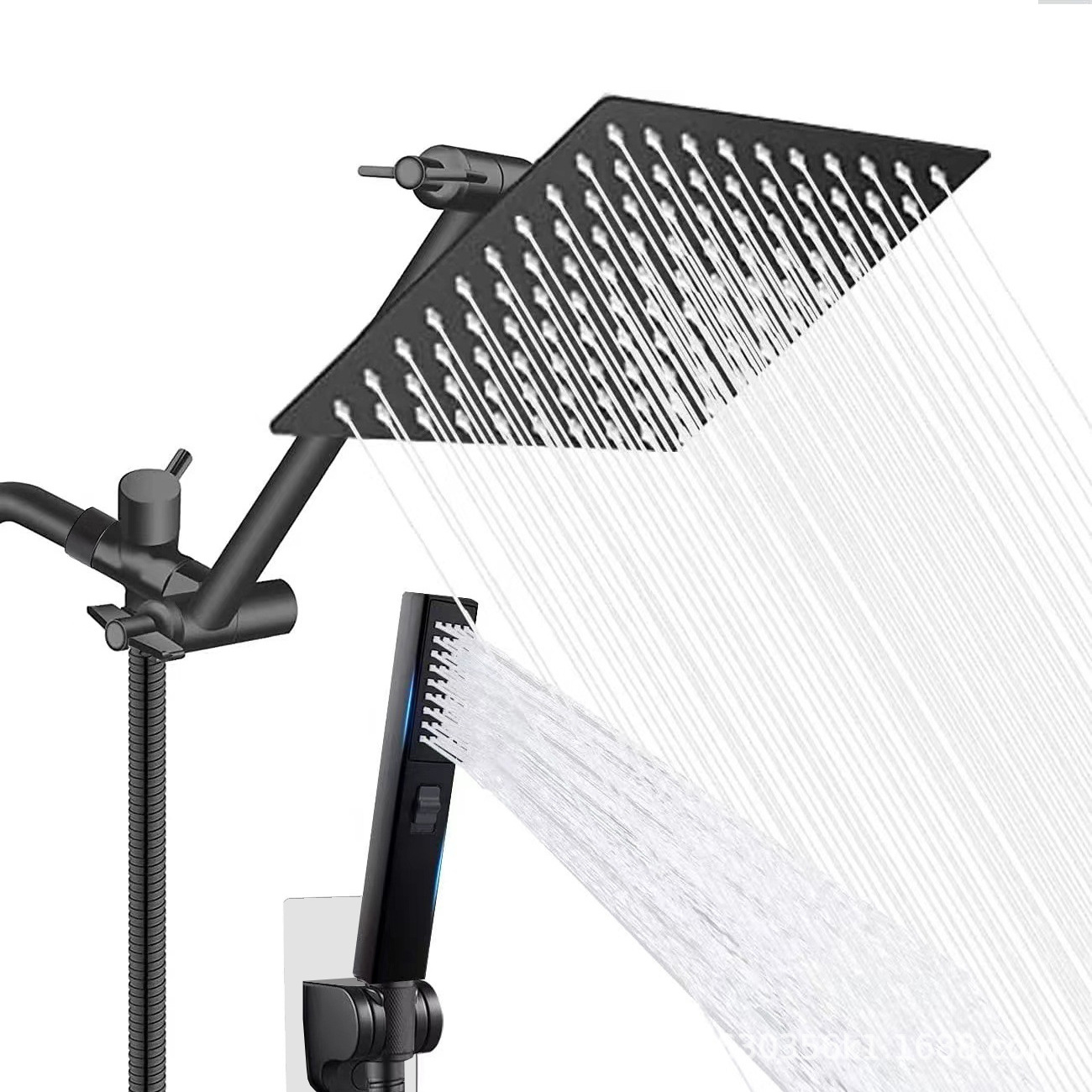 Hot-selling 8/10/12-inch stainless steel top-spray multi-functional handheld shower head set with a spray gun for home use details Picture