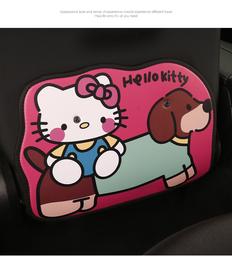 Women's Cute Cartoon Kitten Car Seat Back Anti-Kick Pad Car Seat Back Anti-Fouling Pad Rear Anti-Dirty Pad