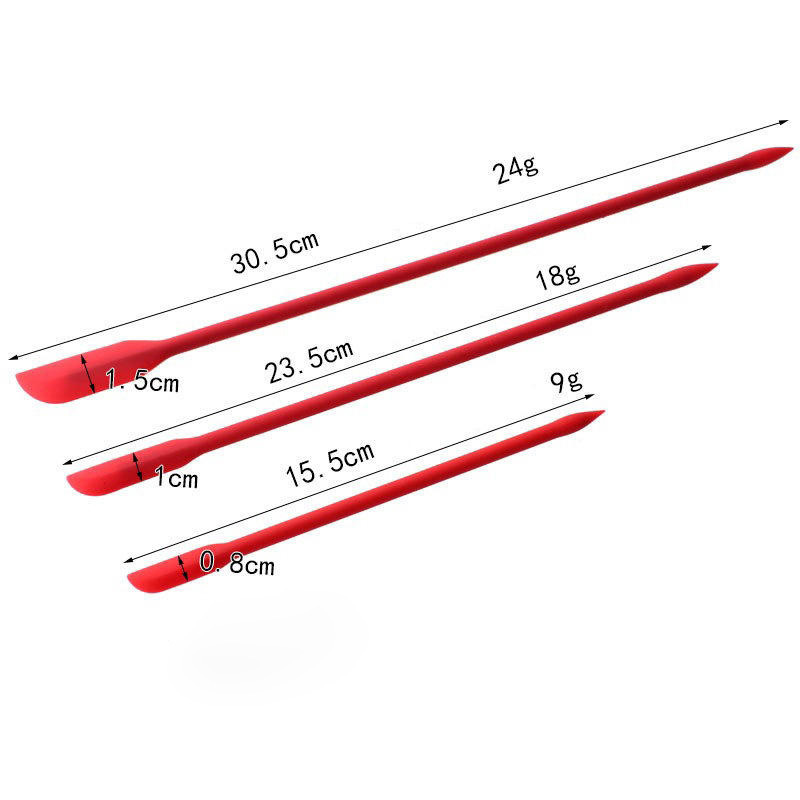 Silicone Double-head small size Honey Jam Scraper Cosmetic Cuisine Bottle Inner Wall Long Scraper Mini Scraper 3-piece Set