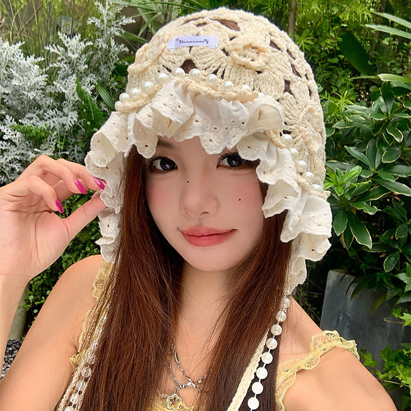 Pearl Tassel Handmade Knitted Toe Cap for Women in Summer and Autumn, Cut Out, Sweet, Travel and Photo-Taking, Versatile Face-Showing Small Toe Cap Pearl Tassel Handmade Knitted Toe Cap for Women in Summer and Autumn, Cut Out, Sweet, Travel and Photo-Taking, Versatile Face-Showing Small Toe Cap
