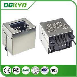 6P6C RJ11连接器 180°立式接口 DGKYD52T1166GWA1DY1008