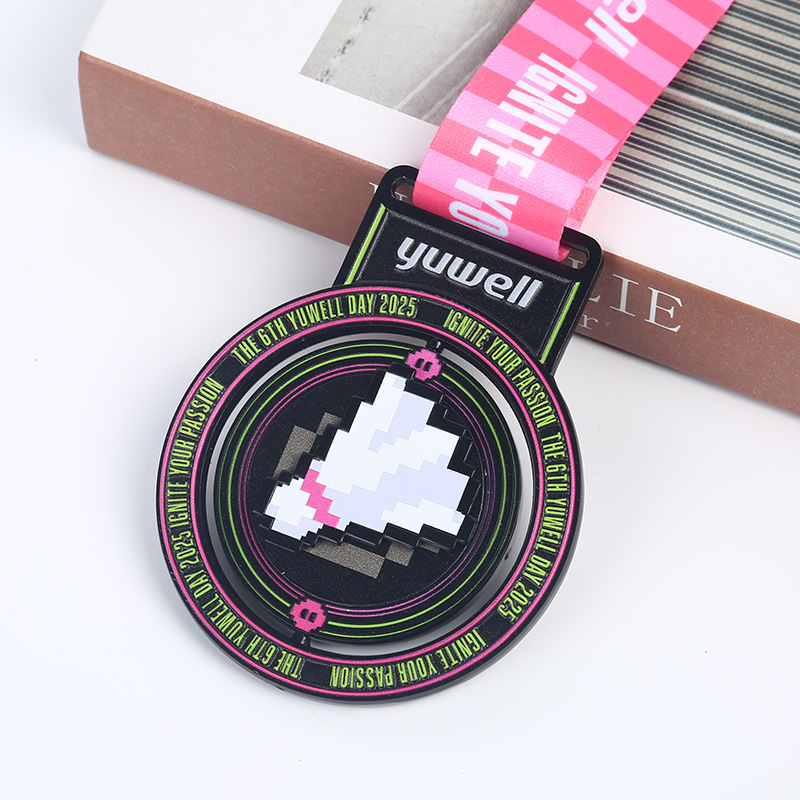 Medalla de metal transfronteriza personalizada juego de imán giratorio medalla de aniversario conjunta lista publicidad personalizada