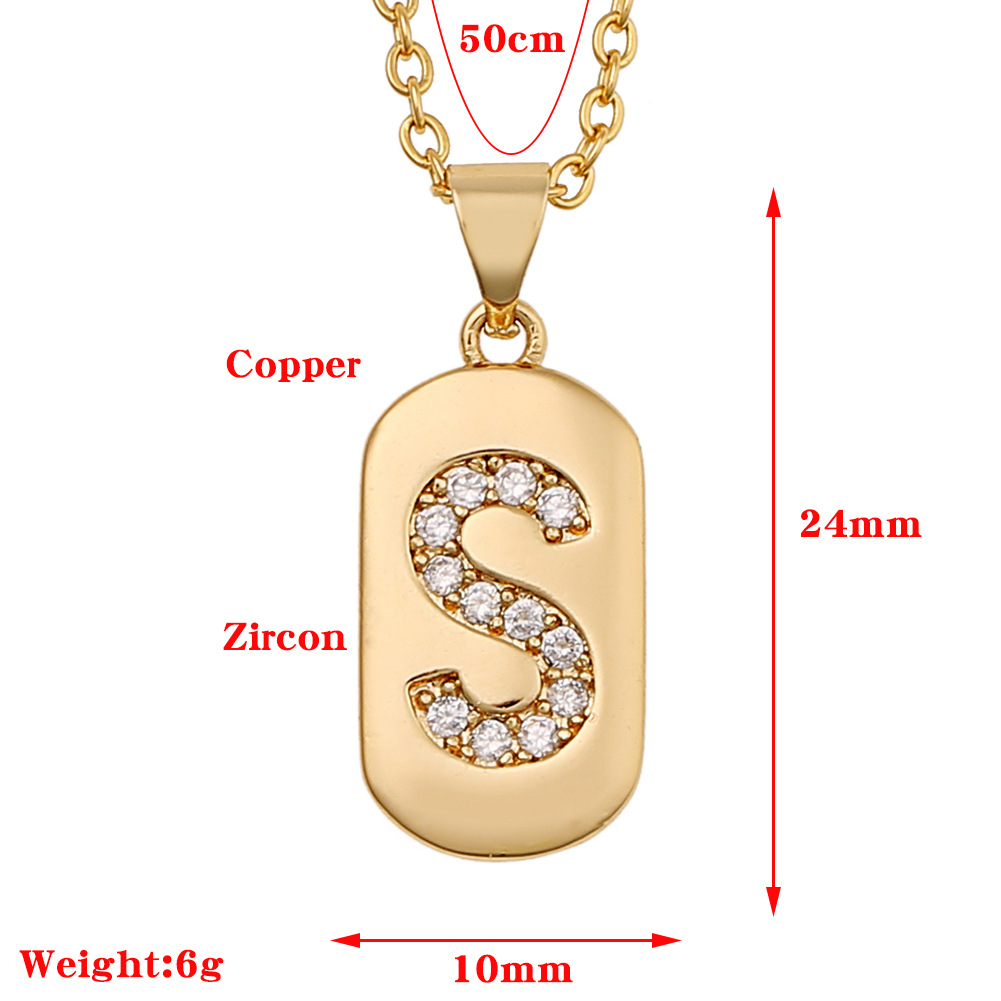 Simple Copper Zircon 26 English Letter Necklace display picture 24