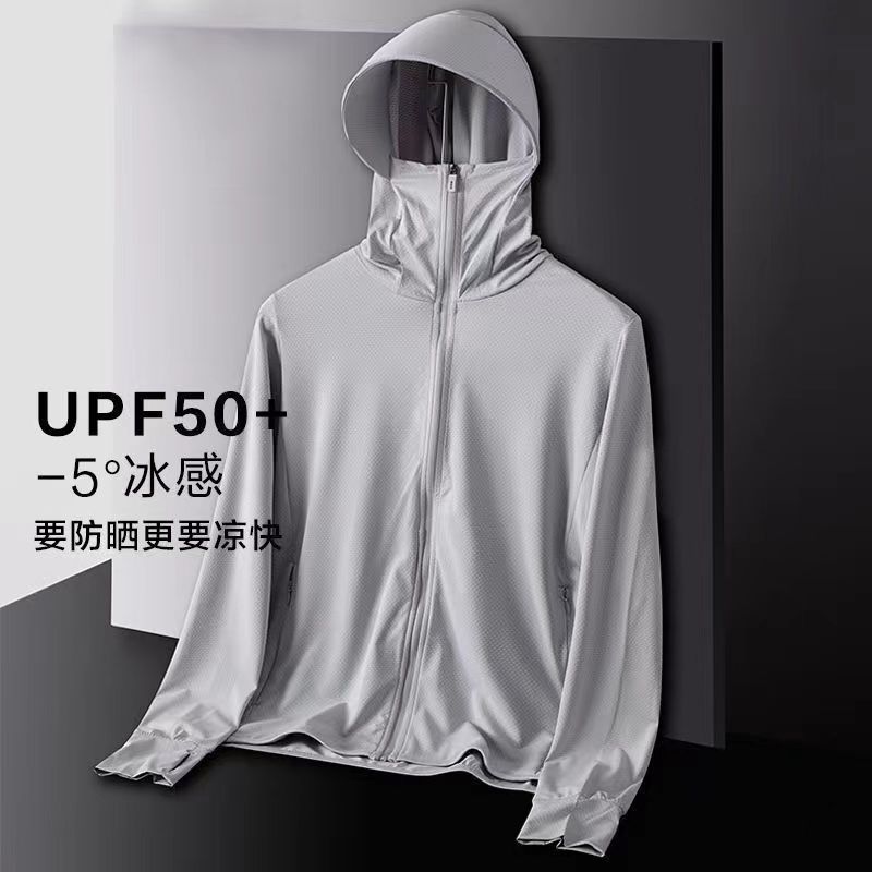 Upf50 ropa de protección solar de seda de hielo al aire libre para hombres y mujeres, protección UV de verano, ropa de protección solar de pesca transpirable ligera y delgada