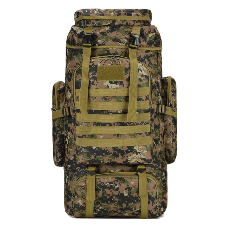 80L Large-Capacity Waterproof Camouflage Mountaineering Bag, Casual Tactical Backpack, Outdoor Sports Hiking Bag, Travel Backpack