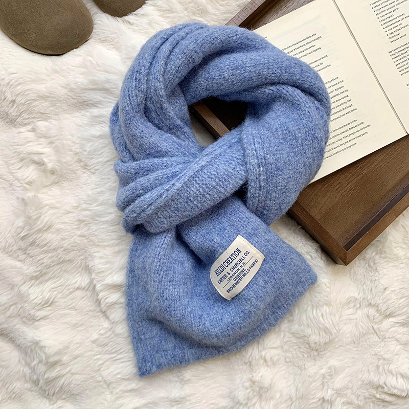 Bufandas de invierno femeninas de alta calidad coreana de color sólido bufandas de punto cálidas bufandas al por mayor