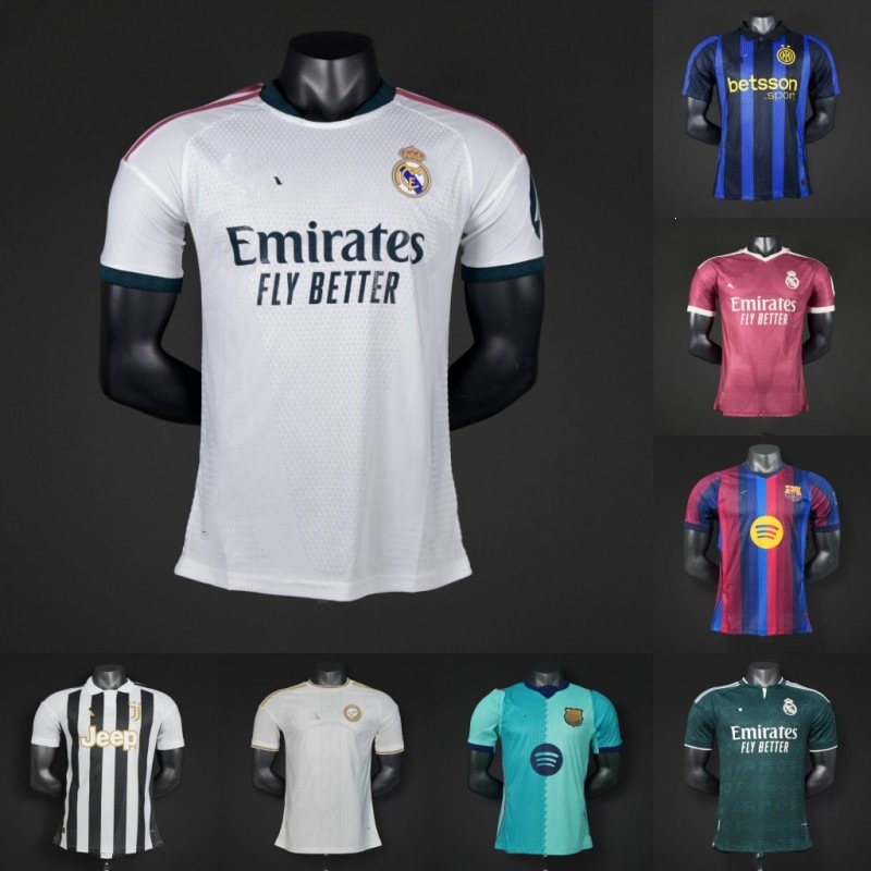 New 2627 Player Edition Real Madrid Football Jersey Home and Away Short Sleeve Player Football Jersey, Juventus Breathable Short Sleeve Jersey