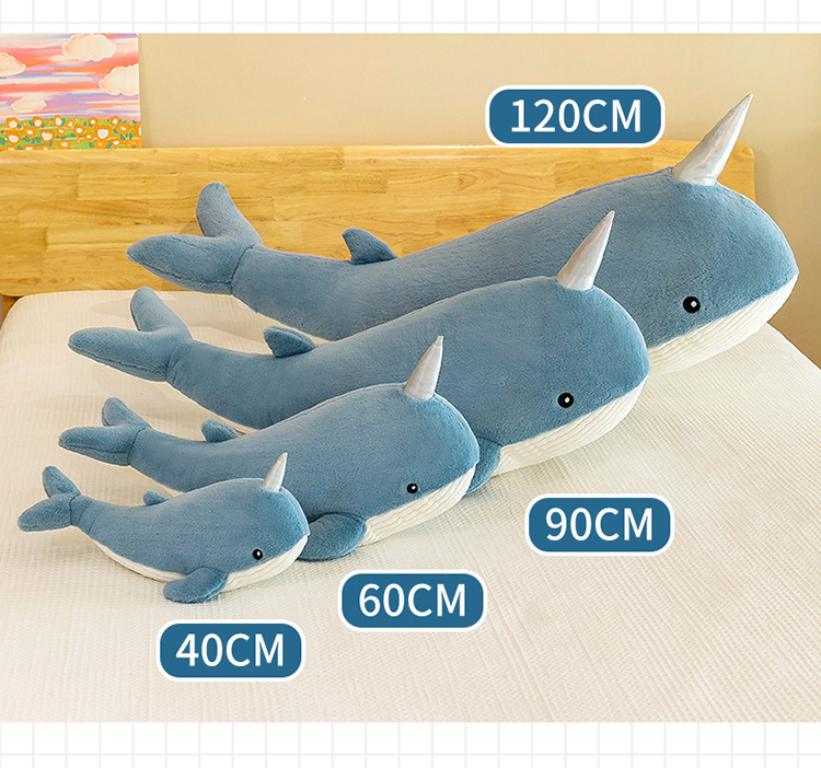 Shark Pillow Whale Pillow Sleeping Doll Soothing Doll Bedroom Super Soft Clip Leg Pillow Birthday Gift for Men and Women