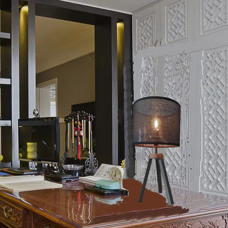 Transfronterizo nórdico ins ventana lámpara de escritorio led ojo de lectura dormitorio dormitorio residencial cabezal de cama madera lámpara de escritorio trenzada de paja