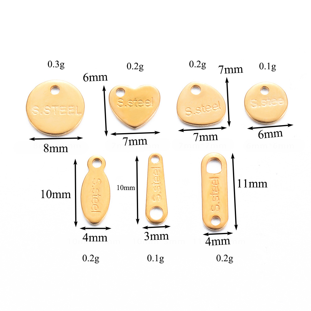 50 Piezas/Paquete Diámetro 4mm Diámetro 7mm Diámetro 8mm Acero Inoxidable 216 Letra Colgante display picture 1