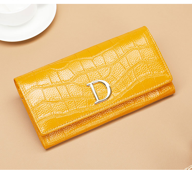 Women's Genuine Leather Long Clutch Wallet Large Capacity Purse_voghion.com