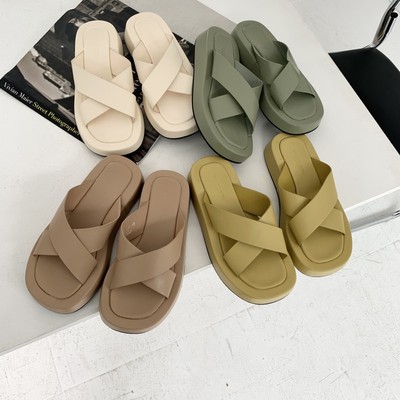 2021年韩版夏季新款时尚一字拖鞋平底露趾休闲凉拖鞋