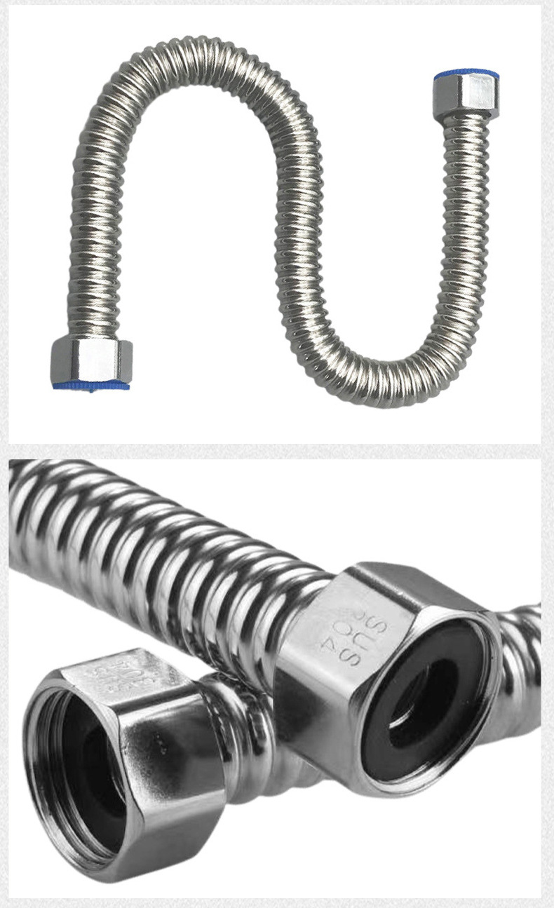 Modern and simple 304 stainless steel corrugated hose for kitchen, bathroom, toilet, water heater and hot and cold water undefined