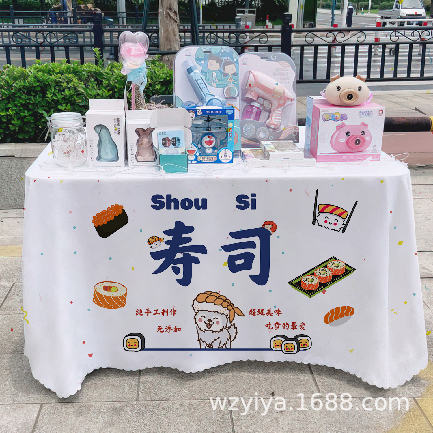 Sushi toal de mesa letrero mercado nocturno gourmet puesto toal de mesa carro publicidad toal de mesa publicidad toal