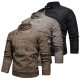 Men's Autumn and Winter Foreign Trade Jacket with Diagonal Zipper, Slim-Fit Pu Motorcycle Leather Jacket, Trendy Lapel Leather Jacket for Men