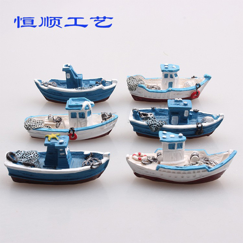 Resin Mini Simulation Yacht Sand Table Sandware Micro Landscape Landscaping Accessories Aquarium Decoration Resin Boat