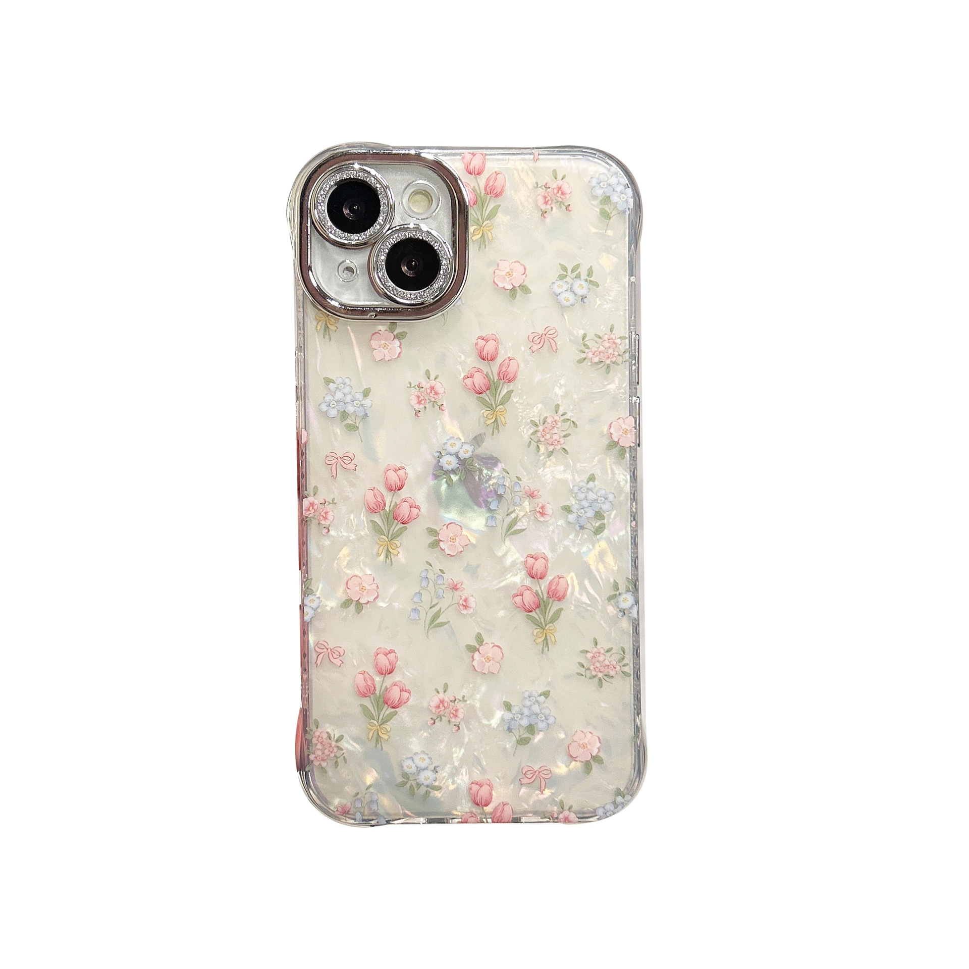 El patrón de concha de estilo ins está lleno de flores de pantalla para la película de lente 15ProMax iPhone13 Apple 14P funda para teléfono móvil 12