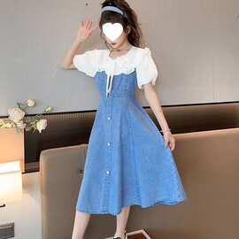 女童牛仔裙子洋装夏装2026新款洋派夏季儿童公主裙大童夏款女孩