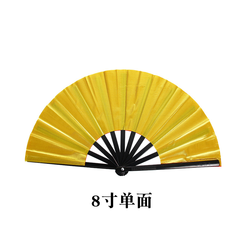 Venta directa de fábrica Abanico de artes marciales de doble cara de hueso negro de 8 pulgadas Abanico de doble cara Abanico de baile para niños