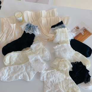 花边袜子夏薄款