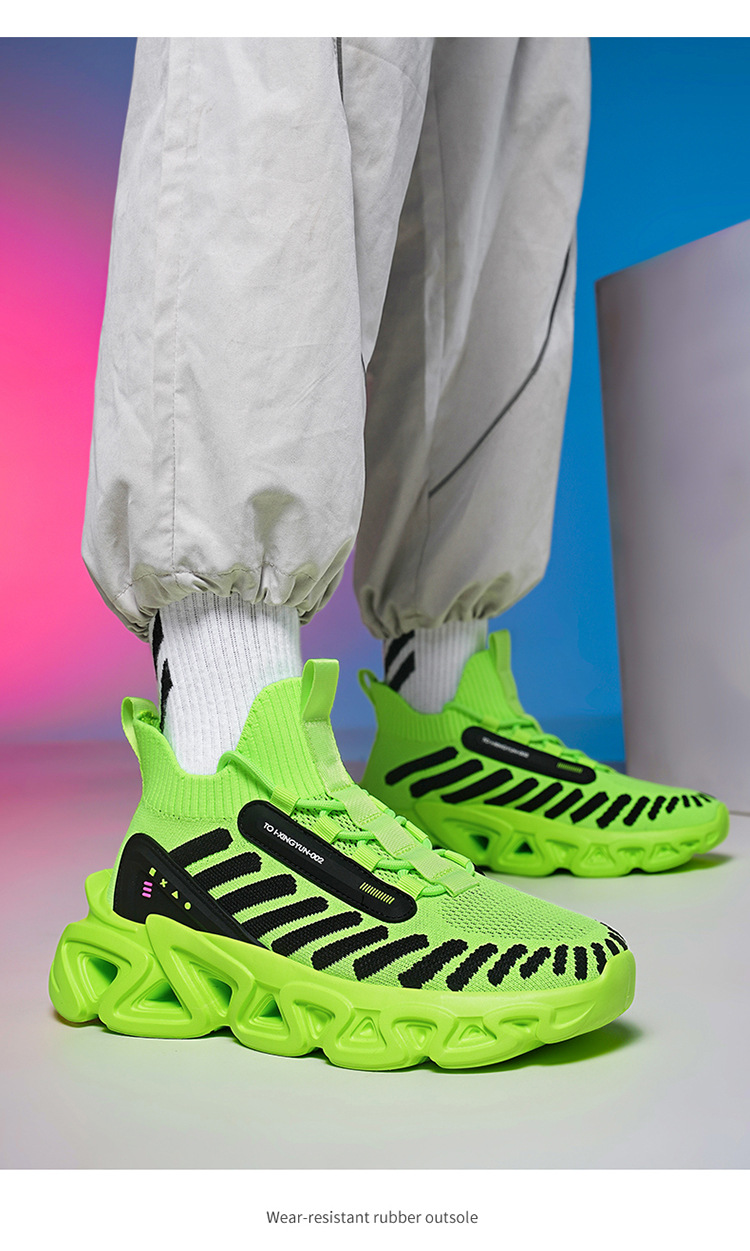 Men's Lightweight Breathable Mesh Trainers With Thick Sole_voghion.com
