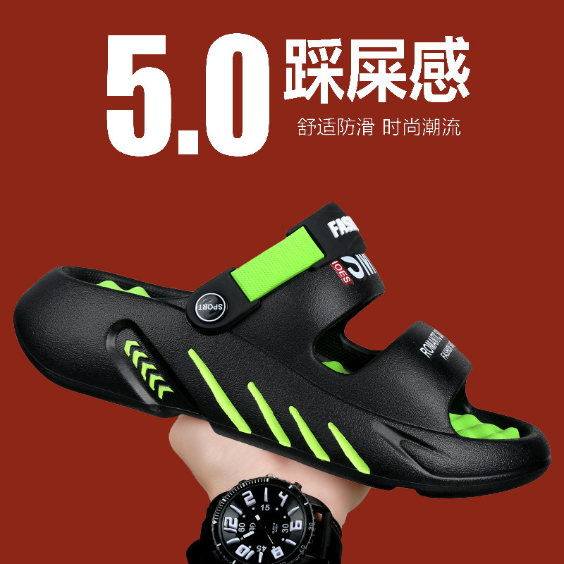 Zapatillas para hombres 48 tamaño de verano para usar zapatillas de playa de piso grueso al aire libre antideslizante dos zapatillas