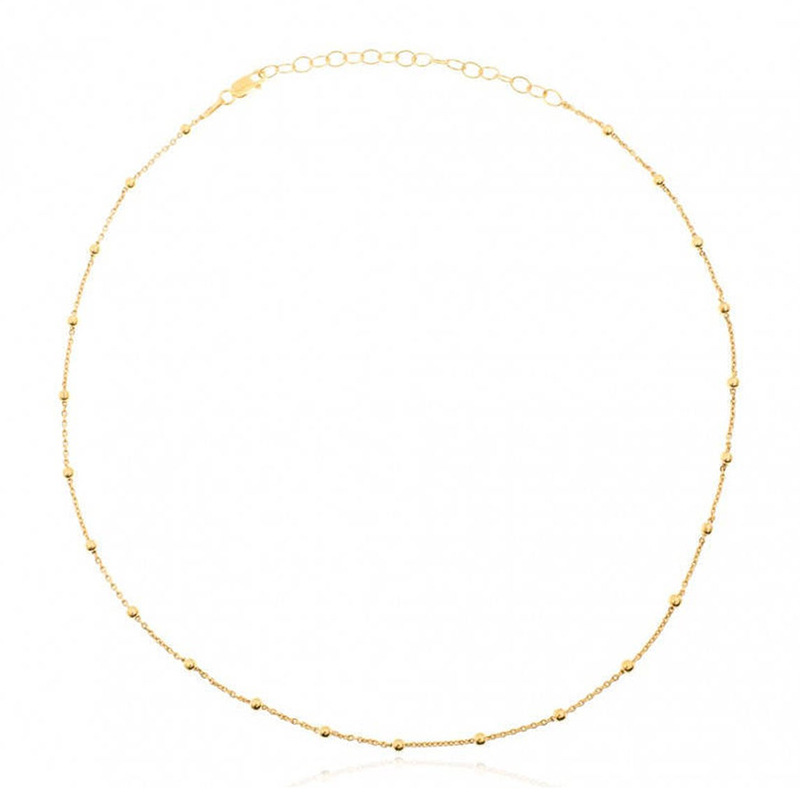 s925 silver simple round bead necklace wholesale