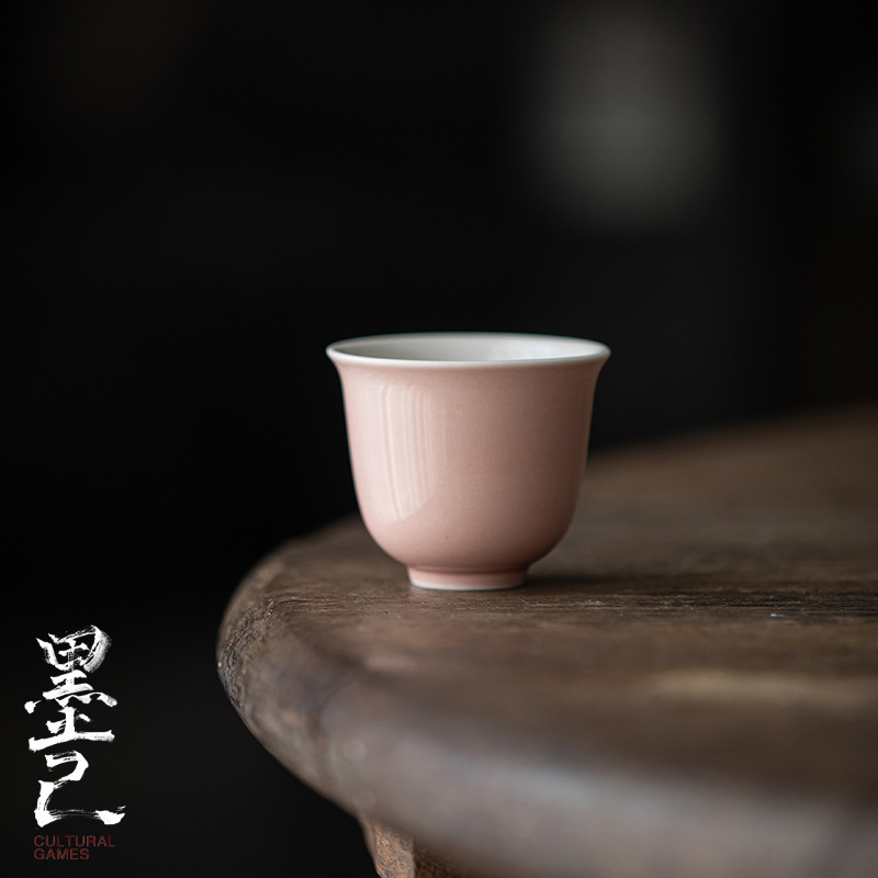 Moji Litmus powder raw ore glaze tea cup Kung Fu Tea Cup ceramic cute pink single cup tea cup