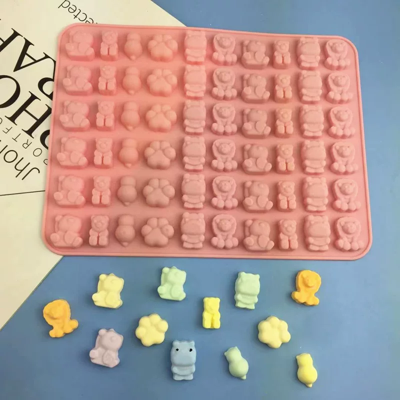 Силиконовая форма для залипки желейной конфеты DIY, формы мультяшного медведя, силикон пищевого качества термостойкий, 21×15.3 см