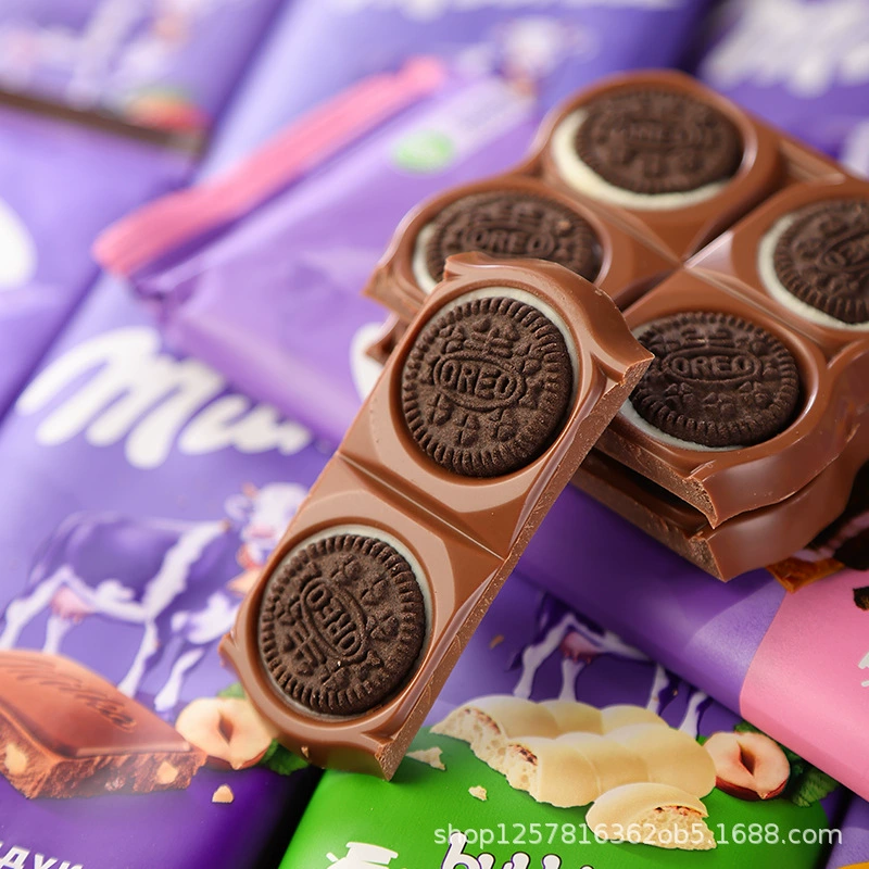 Импортированный шоколад (MILKA) большая плитка — ореховый молочный сэндвич, ассорти вкусов, ~100 г