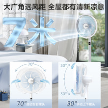 电风扇落地扇家用轻音台式风扇大风力遥控7叶循环摇头扇R63