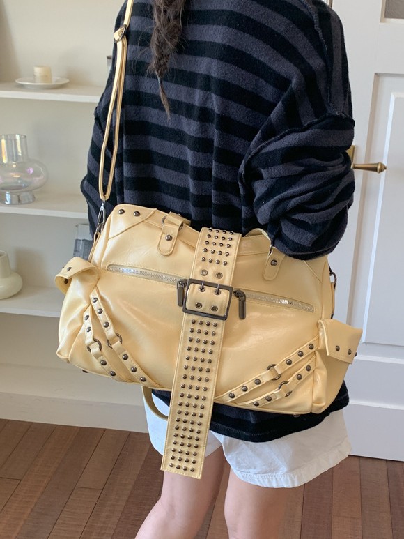 Bolsa de locomotiva de alta capacidad de alta popularidad negra de industria pesada 2026 nueva moda transfronteriza bolso de hombro simple