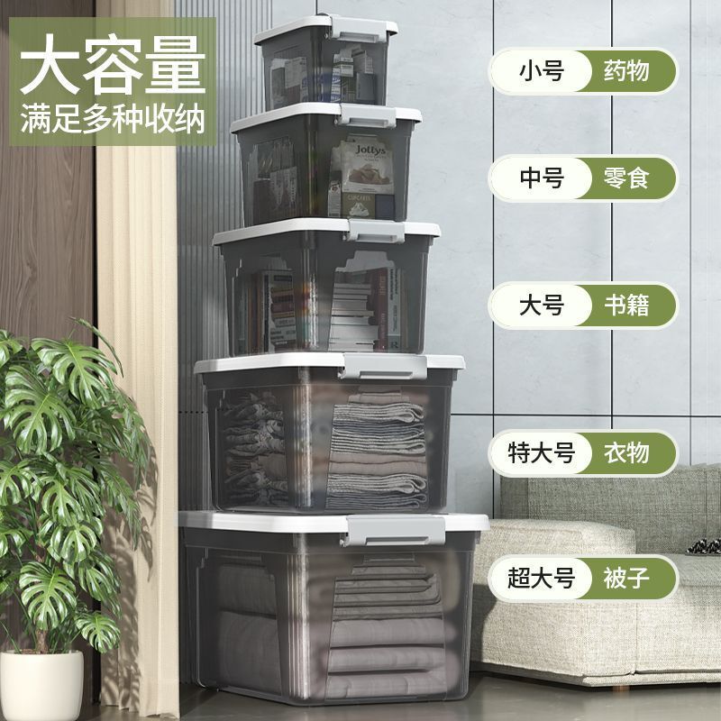 Thickened Storage Box, Organizing Box, Household Transparent Large-Capacity Storage Box, Bedroom Portable Clothing Storage Box, Wardrobe Thickened Storage Box, Organizing Box, Household Transparent Large-Capacity Storage Box, Bedroom Portable Clothing Storage Box, Wardrobe