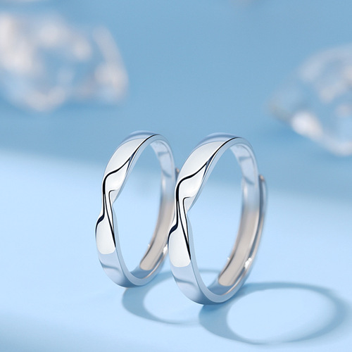Möbius ring couple's ring sterling silver pair ins niche design simple opening adjustable ring