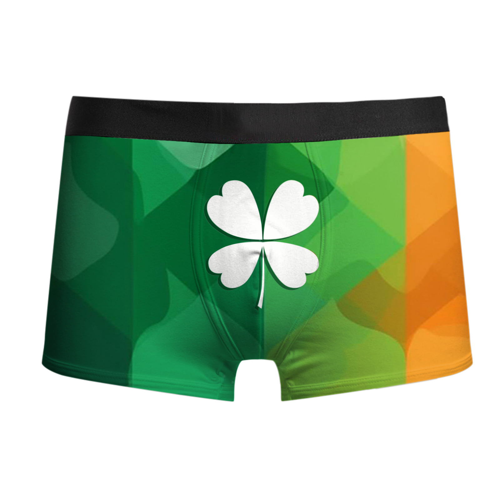 廠家直銷拼色愛爾蘭聖帕男士舒適透氣內褲3D印花男士四腳庫平腳褲