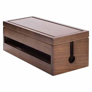 Solid Wood Wire Collected Box Computer Desktop Plug-in Storage Box TV Cabinet Wooden Power Cord Finishing Shelter Wire Box