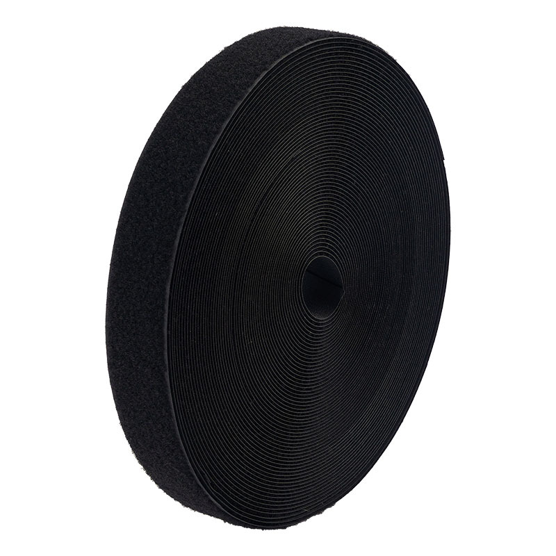 1.6-20CM velcro de poliéster mezclado blanco y negro todo el rollo de un solo lado de la cara de la cortina de sofá correa al por mayor