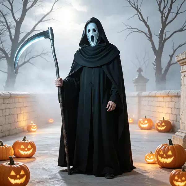 In-stock Halloween costumes: Medieval hooded cloaks, Renaissance capes, men's and women's party cosplay outfits