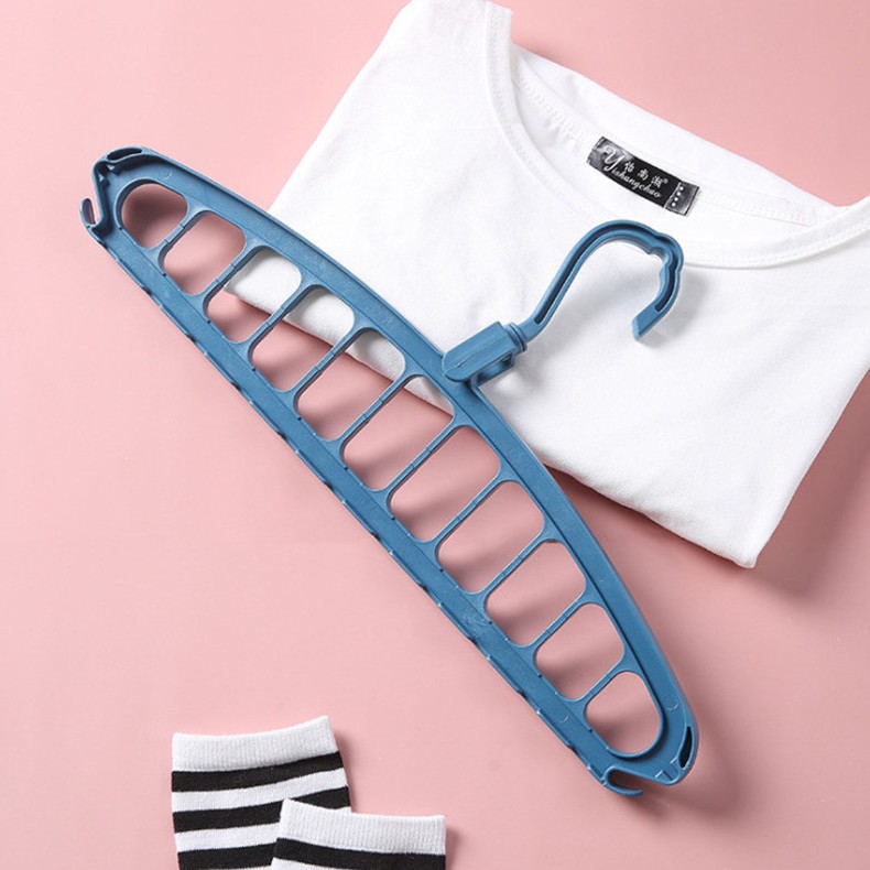 Clothes Hanger Cross-Border Multi-Functional 11-Hole Clothes Hanger Household Clothes Hanger Storage Rack Clothes Support Spiral Hanger Plastic Clothes Drying Rack