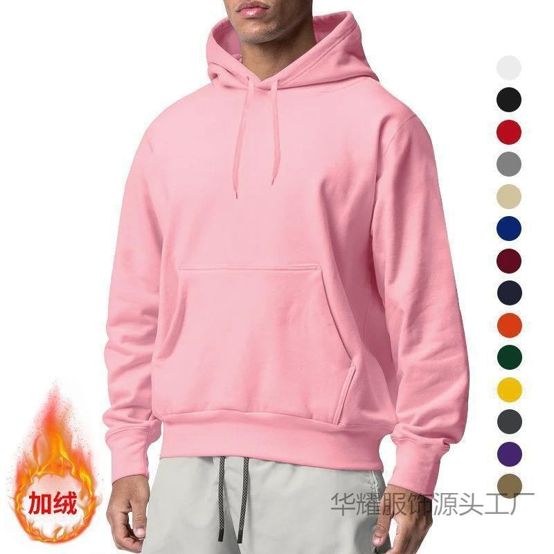 2024 Autumn and Winter New Cross-Border European and American Men's Sports Pure Color Fleece Sweatshirt Men's Export Wholesale Hoodie 2024 Autumn and Winter New Cross-Border European and American Men's Sports Pure Color Fleece Sweatshirt Men's Export Wholesale Hoodie