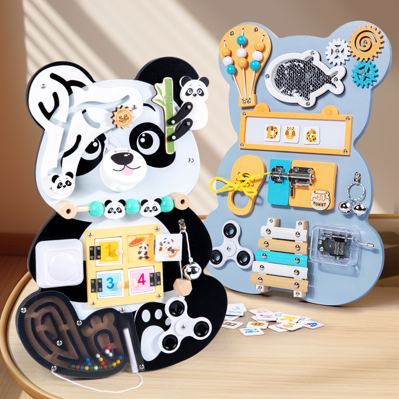 Educación temprana Montessori para niños, desbloqueo, tablero ocupado, 2-3 años y medio, material didáctico de rompecabezas para bebés, juguetes de casa ocupada al por mayor