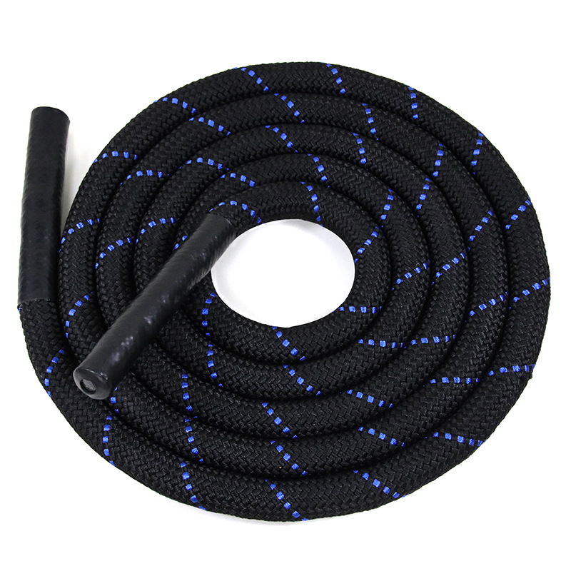 体能跳绳手臂体能训练健身绳整体带护套战绳黑色编织战绳厂家销售