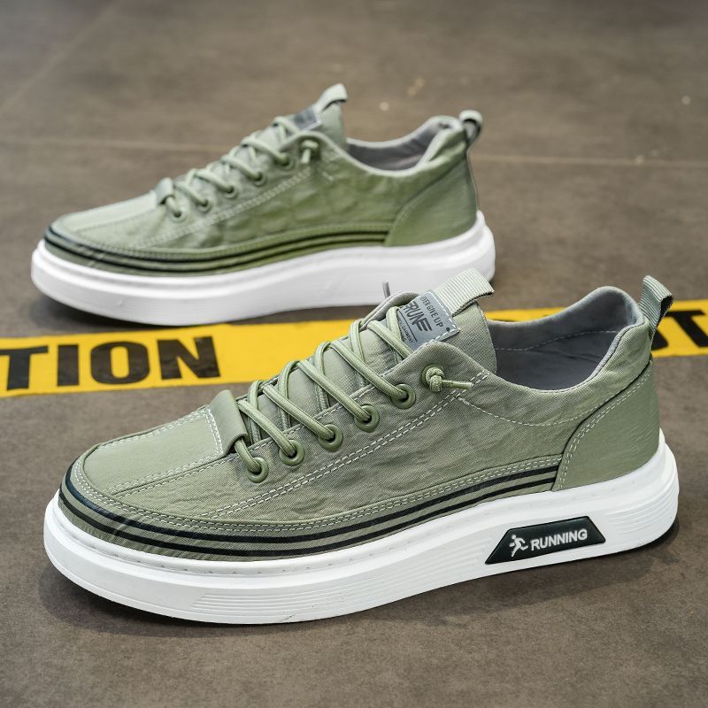 Men's Shoes 2025 Spring New Breathable Canvas Shoes Trendy All-match Flat Shoes Lazy Slip-on Old Beijing Cloth Shoes