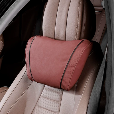 Set, Car Interior Neck Pillow, Headrest - k-type-volcanic-red-1-headrest