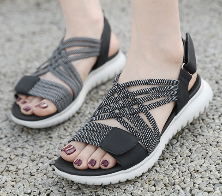 1109-A10 Amazon 2025 verano nuevas sandalias mujeres ligeras estilo deportivo cómodo elástico sandalias de talla grande